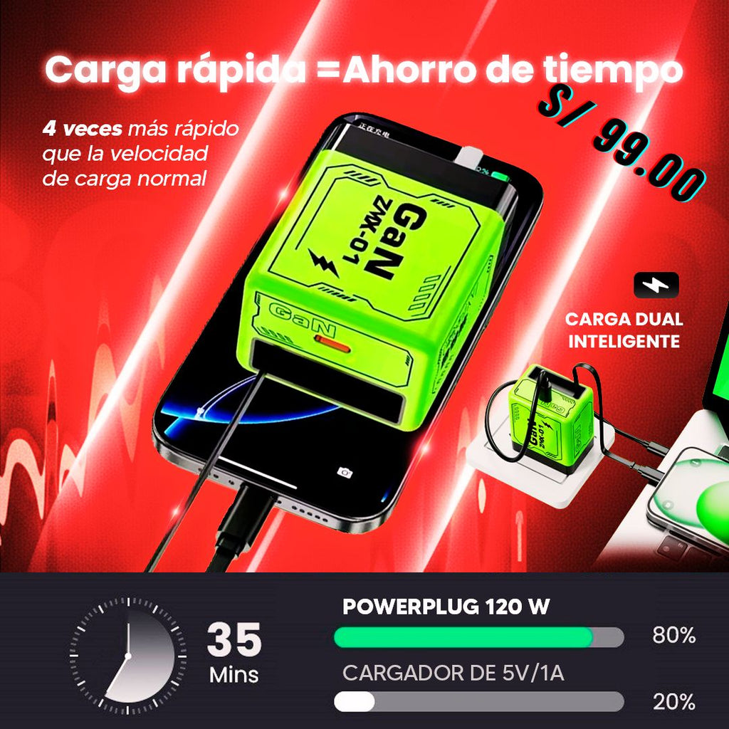 PowerPlug 120W – Cargador Ultrarrápido
